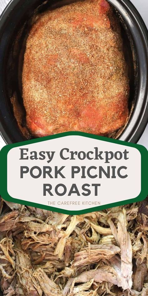 Picnic Pork Roast, Best Pork Roast Recipe, Barbecue Pork Roast, Easy Pork Recipes, Bbq Pork Roast, Pork Roast Crock Pot Recipes, Pork Picnic, Pulled Pork Roast, Picnic Roast