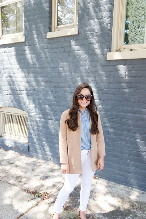 The J.Crew sweater blazer styled four ways by petite style blogger, Brooke of Pumps and Push-Ups Blazer Outfit Spring, Sweater Blazer Outfit, J Crew Sweater Blazer, Pear Body Shape Outfits, Pear Shape Fashion, Pear Shaped Outfits, White After Labor Day, Fashion Rules, Look Adidas