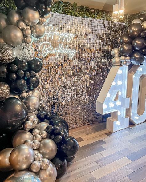 Black And Gold Balloon Arch, Graduation Garland, Gold Balloon Arch, 40th Birthday Balloons, Shimmer Wall Backdrop, 40th Birthday Party Decorations, Black And Gold Balloons, Balloon Arch Kit, 50th Birthday Decorations