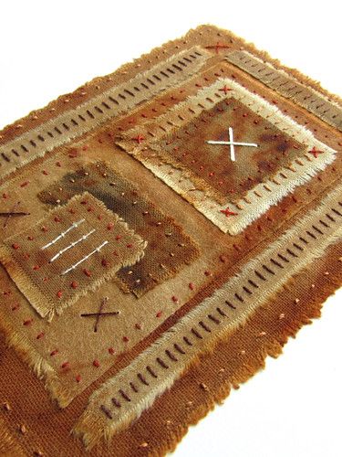 Fragment#5 | Hand stitched and embroidered rusted fabric tha… | Flickr Victoria Gertenbach, Rust Dyed Fabric, Rust Dye, Sculpture Textile, Torn Fabric, Tea Bag Art, Textiles Artwork, Fabric Journals, Textile Fiber Art