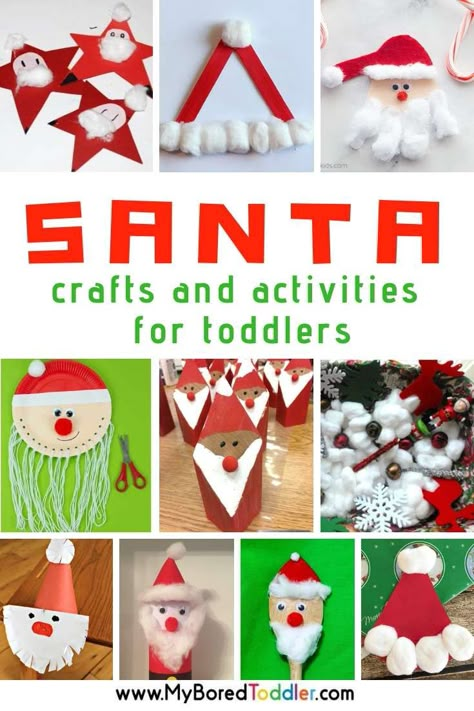 Santa Crafts and Activities for Toddlers Santa Crafts For Toddlers, Santa Crafts For Kids To Make, Toddler Christmas Activities, Santa Hat Crafts, Christmas Countdown Crafts, Craft Toddler, Santa Claus Crafts, Santa Craft, Christmas Activities For Toddlers