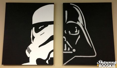 Couples night? Darth Vader Painting, Painting Star Wars, Star Wars Art Painting, Vader Art, Star Wars Canvas Art, Star Wars Bedroom, Star Wars Painting, Star Wars Crafts, Star Wars Room