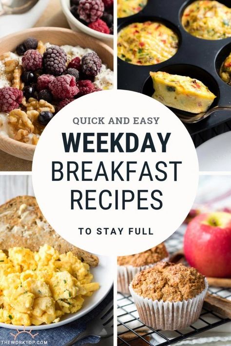 See the best collection of weekday breakfast ideas! You'll love these recipes to help you get the morning started. Find breakfast recipes that are quick and easy, healthy, and will keep you full on the weekdays. See the recipes on www.theworktop.com || #breakfastrecipes #weekdaymornings Quick And Easy Weekday Breakfast, Quick Weekday Breakfast, Breakfast Ideas Weekday, Breakfast Weekday, Weekday Breakfast Ideas, Easy Weekday Breakfast, Cottage Cheese Breakfast Bowl, Morning Recipes, Cottage Cheese Breakfast