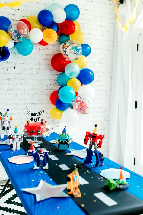 Trans4mer Birthday Ideas, Rescue Bot Birthday Party, Transformers Birthday Party Games, Rescue Bots Birthday Party Decorations, Transformers Birthday Centerpieces, Rescue Theme Birthday Party, Transformer Rescue Bots Birthday, Trans Four Mer Birthday, 4 Boy Birthday Party Themes