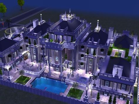 Mod The Sims - The Millionaire's Palace Bloxburg Millionaire Mansion, Sims 4 Millionaire Mansion, Big Homes Luxury, 4 Story Mansion, Big Mansions Luxury Castles, Big Palace, Home Layout Design, Millionaire Mansion, Castle House Design