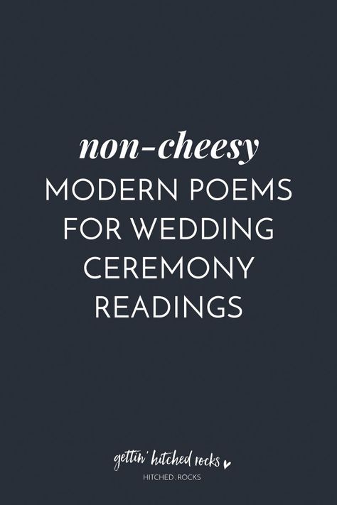 Your wedding ceremony should be a reflection of you - fun, unique, and anything but cheesy. Click through to read two unique, modern poems, perfect for your wedding ceremony. #weddingpoem #weddingceremony #modernbride #alternativebride Wedding Readings Unique, Unique Wedding Readings, Wedding Poems For Ceremony, Wedding Poems Reading, Modern Poems, Ceremony Readings, Wedding Reading, Wedding Ceremony Readings, Philippine Wedding