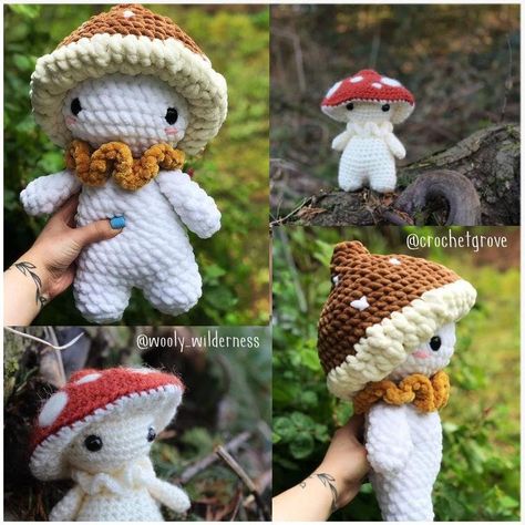 Quinn the Little Mushroom Critter Stitch Crochet Pattern / - Etsy Canada Crochet Mushroom Stuffies, Jumbo Mushroom Crochet Pattern, Crochet Mushroom People Pattern Free, Amigurumi Free Pattern Large, Crochet Mushroom Things, Crochet Mushroom People, Mushroom Man Crochet Pattern, Mario Mushroom Crochet Pattern, Mushy Pop Crochet Pattern Free