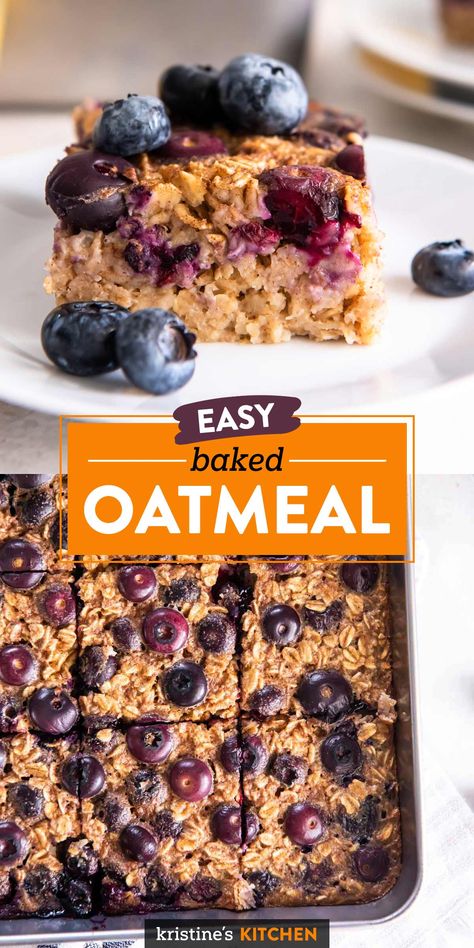 Oatmeal Bake Breakfast, Easy Baked Oatmeal, Baked Oatmeal Recipes Healthy, Oatmeal Baked, Healthy Baked Oatmeal, Healthy Make Ahead Breakfast, Oatmeal Bake, Baked Oatmeal Healthy, Baked Oatmeal Recipe