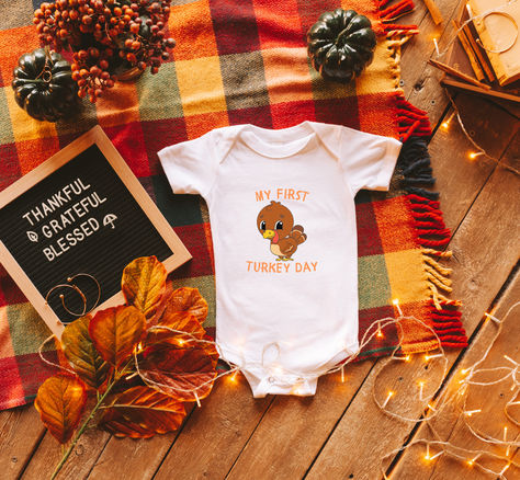 Dress your adorable baby in this Thanksgiving themed onesie! Your sweet little Turkey will be the talk of Thanksgiving dinner! Babys First Thanksgiving, Baby Thanksgiving, My First Thanksgiving, Baby Turkey, Thanksgiving Baby, First Thanksgiving, Turkey Day, Grateful Thankful Blessed, Butcher Paper