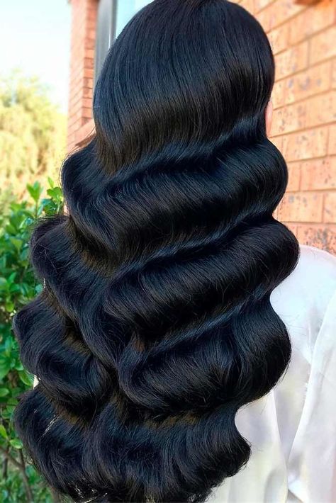 Long 1920s Hair, Birthday Hair, Hair 2024, Slick Hairstyles, Beachy Waves, Hair Laid, Long Black Hair, Bridal Hair And Makeup, Long Hairstyles