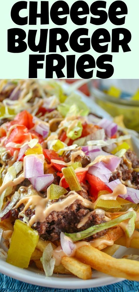 Street Fries Recipe, Restaurant Dinner Special Ideas, Mr Fries Man, Cheese Burger Fries, Food Truck Burger Ideas, Food Truck Recipes Copycat, Food Truck Fries, Food Trailer Menu Ideas, Healthy Fair Food