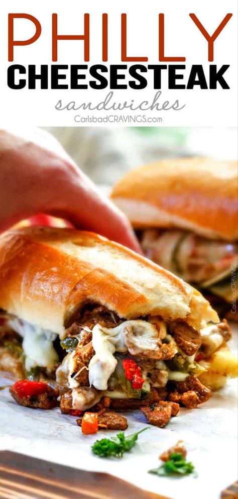 Philly Cheese Steak Sandwich Recipe, Homemade Philly Cheesesteak, Cheese Steak Sandwich Recipe, Philly Cheesesteak Sandwiches, Slow Cooker Barbecue Ribs, Cheesesteak Sandwiches, Philly Cheese Steak Sandwich, Steak Sandwich Recipes, Philly Cheese Steak Recipe