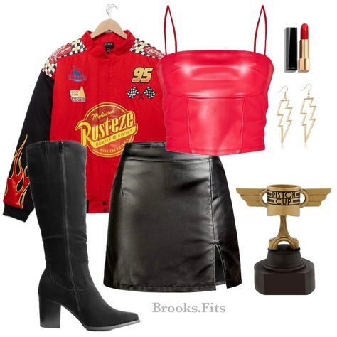 #halloween #halloweenparty #halloweencostume Lightning Mcqueen Costume Women, Lightning Mcqueen Halloween Costume, Mcqueen Halloween Costume, Mcqueen Costume, Lightning Mcqueen Costume, Halloween Costume Women, Corset Tank Top, Costume Women, Girl Halloween