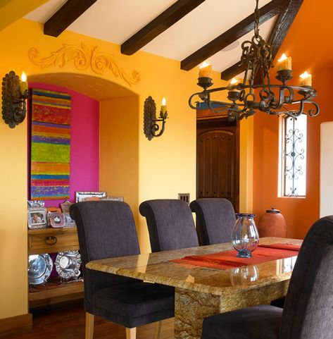 the-sky-is-the-limit-design Southwestern Dining Room, Southwestern Interior, American Interior Design, Mexican Interior Design, Mexican Interiors, American Interior, Mexican Home Decor, Mexican Home, Dining Room Interiors