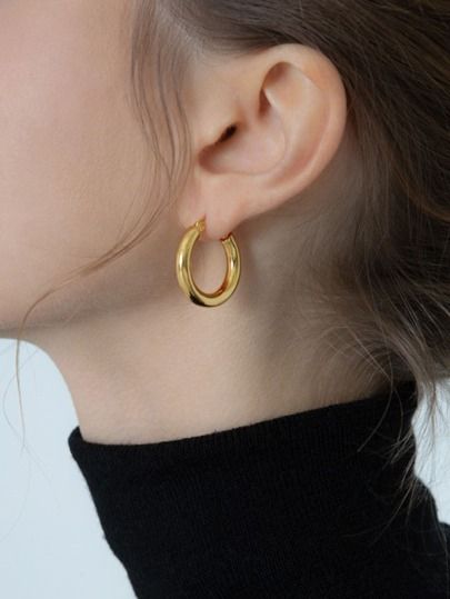 Thick Hoop Earrings, 14k Gold Hoop Earrings, Chunky Hoop Earrings, Minimal Earrings, Gold Filled Hoops, Party Jewelry, Hoop Earrings Small, Metal Earrings, Girls Earrings