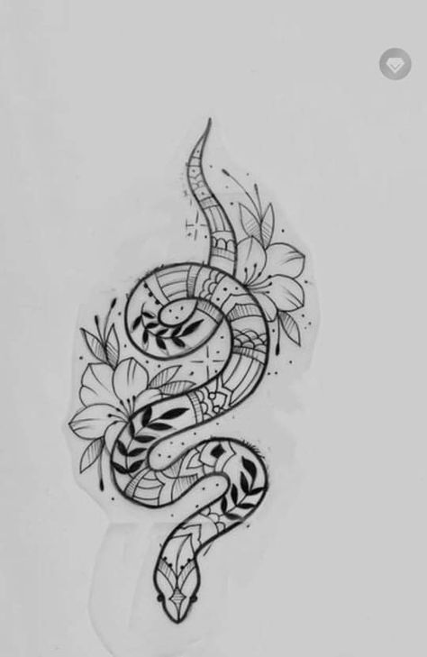 Serpent Flower Tattoo, Unique Guy Tattoos, Floral Snake Tattoo Design Simple, Desenho Cobra Tattoo, Cartoon Snake Tattoo, Serpent Tattoo Woman, Snake Tattoo Wrist, Girly Snake Tattoo, Macrame Tattoo