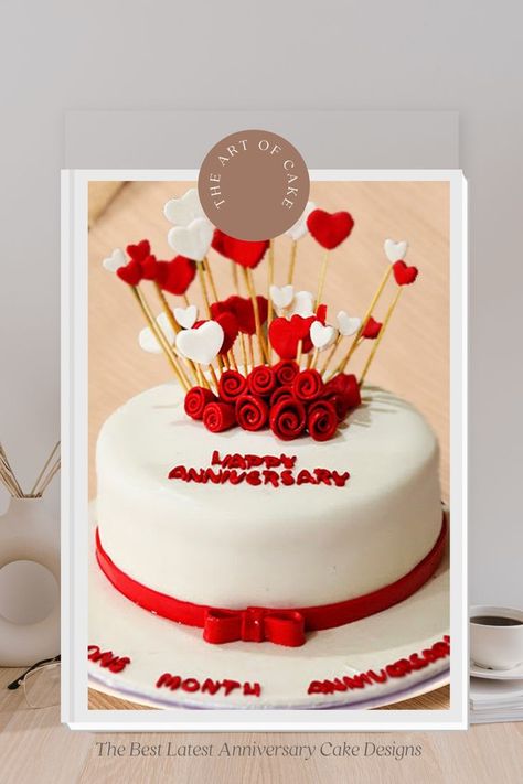 You can make this lovely anniversary cake, even if you're not celebrating a milestone! Flavor the cake as you wish, and if possible, tint the frosting to match the wedding colors. —The Art Of Cake #anniversarycake #anniversary #cake #cakeanniversary #cakeofanniversary #theartofcake Latest Anniversary Cake Designs, Anniversary Cake Designs, Anniversary Cake, Cake Art, Cake Designs, Wedding Colors, Frosting, Birthday Cake, Cake