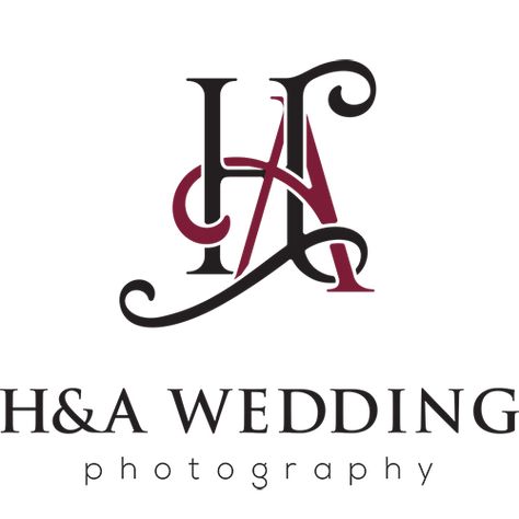 H&A Wedding Photography A Letter Love, Ah Logo, Letter Love, Stylish Alphabets, Line Love, Monogram Logo Design, Wedding Logos, Luxury Logo, Monogram Logo