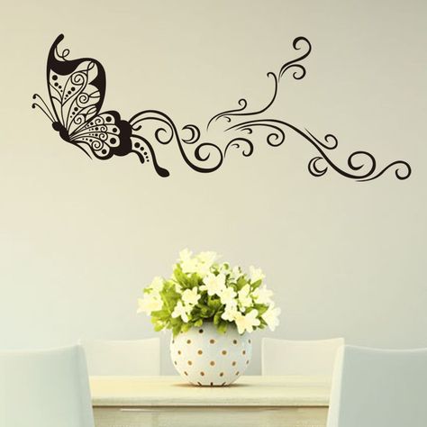 Aliexpress.com : Buy Butterfly wall stickers creativity personality wall decoration stickers livi… | Wall stickers home decor, Diy wall painting, Room wall painting Butterfly Wall Painting, Wall Sticker Design, Diy Wall Stickers, Diy Wall Painting, Room Wall Painting, Wall Painting Decor, Stickers Design, Vintage Decoration, Traditional Artwork