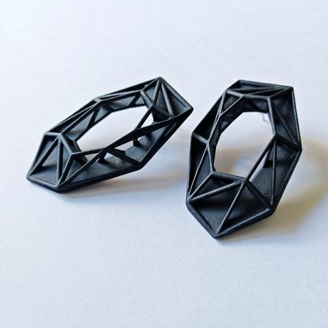 3d Printed Earrings, Printed Earrings, 3d Modeling Software, 3d Printed Jewelry, 3d Shape, Printed Jewelry, Architectural Design, Jewelry Diy, Beautiful Gift Boxes