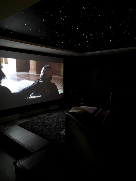 Star Lighting On Ceiling, Fibre Optic Ceiling, Small Home Theater Ideas, Unique Ceiling Ideas, Fiber Optic Ceiling, Diy Home Theater, Small Home Theater, Theater Ceiling, Stage Platform