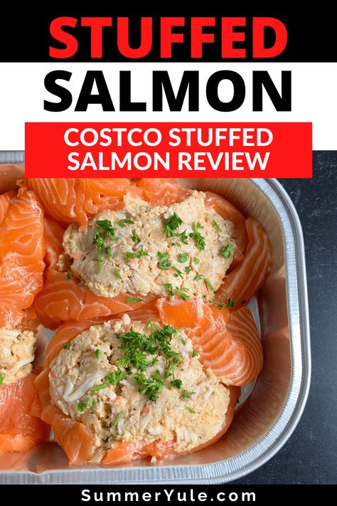 Crab Stuffed Salmon Air Fryer, Sams Stuffed Salmon, Costco Stuffed Salmon, Oven Baked Stuffed Salmon, Baked Stuffed Salmon Recipes Oven, Salmon With Seafood Stuffing, Sams Club Stuffed Salmon Recipes, How To Cook Stuffed Salmon, Air Fryer Stuffed Salmon