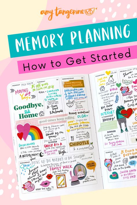 Need some memory planning inspiration? Learn how to get started with memory planning with Amy Tangerine! Be inspired by Amy Tangerine's effortless weekly planner spreads in her 2021 Planner Collaboration with Archer and Olive. These tips are perfect for beginning scrapbookers or those new to memory planning! Happy Planner Memory Keeping, Memory Keeping Journal, Memory Planning, Heidi Swapp Memory Planner, Archer And Olive, Art Planner, Documenting Life, Memory Planner, Amy Tan