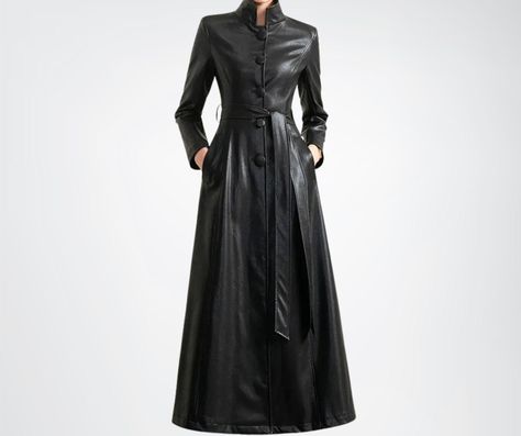 Women's Genuine Full Sleeve Long Leather Coat, Black Natural Leather Coat for Women, Floor Length Leather Maxi Coat, Gift for Her Custom Leather Jackets, Leather Coat Womens, Unique Jackets, Long Leather Coat, Maxi Coat, Coat For Women, Coat Black, Custom Leather, Leather Jackets