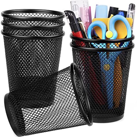 Pen Holder For Desk, Pencil Holders For Desk, Desk Metal, Messy Desk, Paint Easy, Pencil Organizer, Pen Organization, Office Supply Organization, Pencil Cup