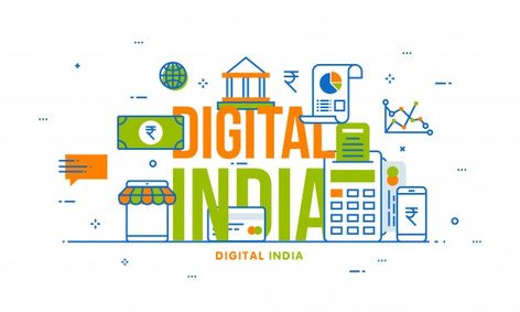 Digital india concept with financial ele... | Premium Vector #Freepik #vector #background #business #money #alphabet Digital India Posters, Digital India Drawing, Economics Project, India Poster, Creative School Project Ideas, Digital India, Quick Crafts, Business Money, Anime Character Drawing