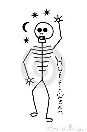 Basic Skeleton Drawing, How To Draw Skeletons Easy, Skeleton Halloween Painting, Scelotin Drawing Easy, Easy Skeleton Drawing Step By Step, Easy To Draw Skeleton, Skeloten Art Simple, Spooky Halloween Drawings Easy, Skeleton Illustration Simple