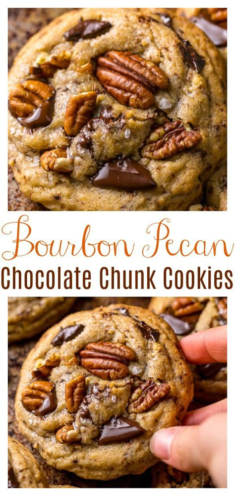 Brown Butter Bourbon, Butter Bourbon, Pecan Chocolate, Baker By Nature, Holiday Cookie Recipes, Chocolate Chunk, Chocolate Chunk Cookies, Holiday Cookie, Think Food