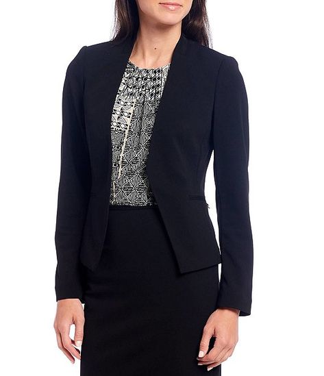 Petite Size Scuba Crepe Long Sleeve Open Front Jacket #Sponsored #Scuba, #Advertisement, #Crepe, #Petite Petite Clothing Stores, Professional Work Outfit, Women Suits, Collarless Jacket, Open Front Jacket, Workwear Jacket, Work Style, Petite Women, Work Outfits Women