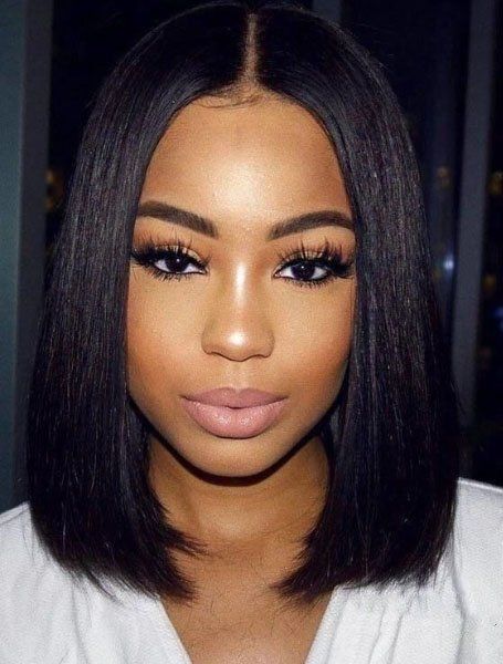 Black Bob Hairstyles, Middle Part, Long Straight Hair, Bob Wig, Short Bob Hairstyles, Black Girls Hairstyles, Trendy Hairstyles, Bobs Haircuts, Black Women Hairstyles