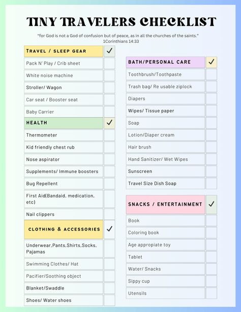 TINY TRAVELER CHECKLIST Toddler Packing List Travel, Toddler Travel Checklist, Toddler Packing List, Baby Travel Checklist, International Travel Checklist, Old Planes, Plane Ride, Tired Of Trying, Packing Lists