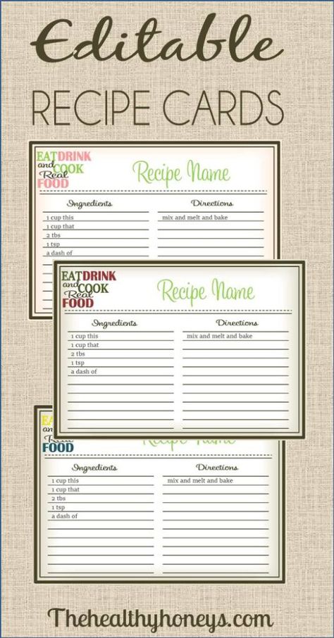 Recipe Cards Diy, Book Storage Ideas, Cookbook Storage, Plating Food, Presentation Food, Microsoft Word Free, Recipe Card Template, Diy Cookbook, Green Juices