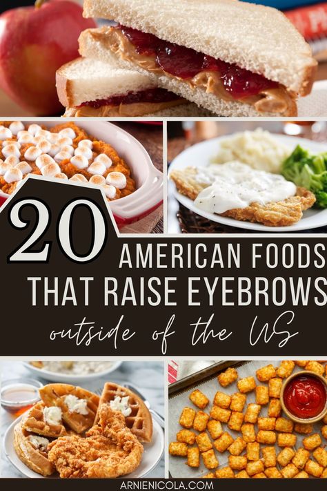 What exactly is American food? It can sometimes be a challenge to define because of the country’s expansive landscape and diversity, all of which contribute to the national cuisine. But America has unique delicacies and treats that can rarely be found anywhere else and haven’t won over global tastebuds., american foods banned in other countries, american foods classic Traditional American Food, All American Food, American Foods, Grilling Sides, Healthy Food Inspiration, School Cafeteria, Healthy Grilling, Chicken And Waffles, Signature Dishes