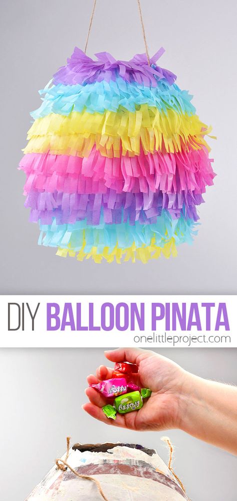 How to Make a Pinata With a Balloon | Easy DIY Pinata Easy Diy Pinata, Paper Mache Pinata, Make A Pinata, Balloon Pinata, Homemade Pinata, Diy Paper Mache, How To Make Pinata, Paper Mache Pumpkins, Making Paper Mache