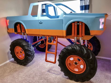 Jakarta Photography, Monster Truck Bedroom, Monster Truck Bed, Truck Room, Monster Truck Kids, Club Furniture, Cool Kids Bedrooms, Kids Interior Design, Interior Design Courses