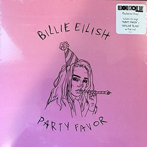 Billie Eilish: Hotline Bling / Party Favor (Colored Vinyl) Vinyl 7" (Record Store Day) Billie Eilish Party Favor, Pink Party Favors, Bling Party, Record Store Day, Grunge Quotes, Wallpapers Ipad, Hotline Bling, Pink Vinyl, Favor Labels