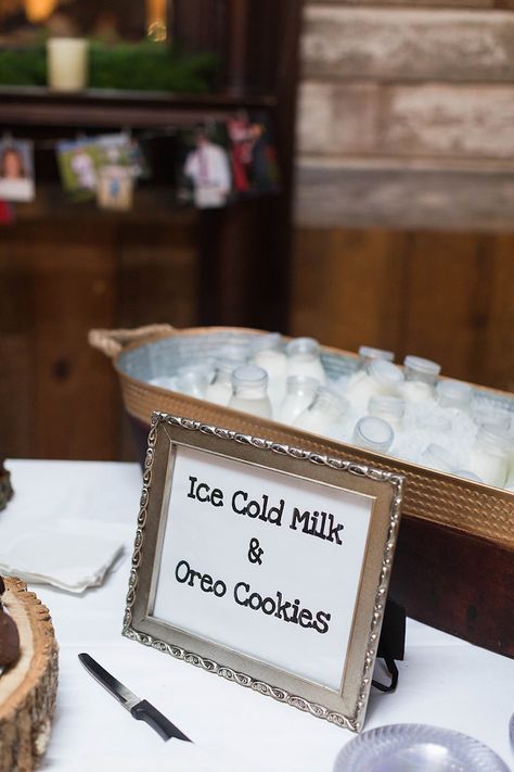 Milk and cookies / Wedding ideas / Wedding reception ideas #weddingreception #weddingideas #weddingreceptionideas #barnwedding #rusticwedding Milk And Cookies At Wedding, Cookies And Milk Bar Wedding, Milk And Cookie Dessert Table, Milk And Cookies Dessert Table, Milk And Cookies Wedding, Milk And Cookie Bar Wedding, Cereal Bar At Wedding, Cookie Bar Wedding, Grooms Cake Tables