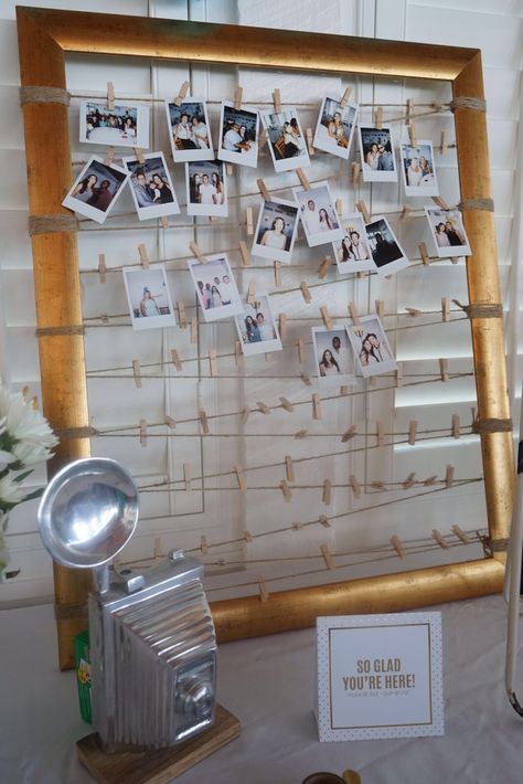 Instant Picture frame - Polaroid Instant Picture Frame, Picture Wall For Party Ideas, Polaroid Picture Station Wedding, Polaroid Wedding Decoration, Polaroid Pictures Party Ideas, Polaroid Pictures Display Party, Poloroid Pictures Party, Instant Pictures Display, Polaroid Wall For Party