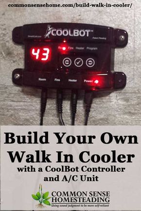 A CoolBot and household window A/C unit lets you turn any well insulated room into a walk in cooler, saving you thousands versus a commercial cooler. Walk In Freezer Diy, Walk In Cooler Ideas, Diy Walk In Cooler, Home Butcher Shop Ideas, Meat Processing Room Ideas, Walkin Cooler, Walk In Cooler, Deer Processing, Food Storage Rooms