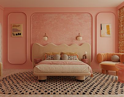 Cheerful Bedroom, Post Modern Bedroom, Singapore Apartment, Funky Bedroom, Appartement Design, Eclectic Home, Headboards, Interior Design Styles, Design Architecture