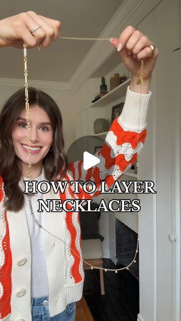 Rebecca Kahane Pankow on Instagram: "How to layer necklaces. Will you be trying this #hack ?" How To Wear Multiple Necklaces, How To Stack Necklaces, How To Layer Necklaces, Layer Necklaces, Triple Layer Necklace, Necklace Stack, Stacked Necklaces, Fashion Hacks, Layered Necklaces