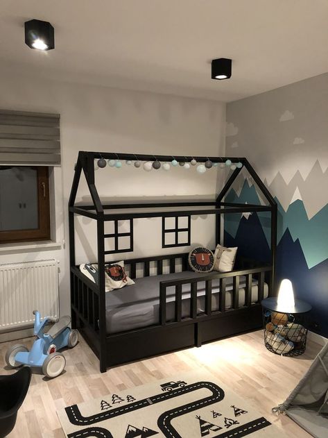 House Bed Boys Room, Toddler Boy Room Ideas Themes, Kids Bedroom Boys Toddler, Toddler Boy Bed, Boy Room Themes, Toddler Bed Boy, Boy Toddler Bedroom, Toddler Boy Room Decor, Boys Bedroom Makeover