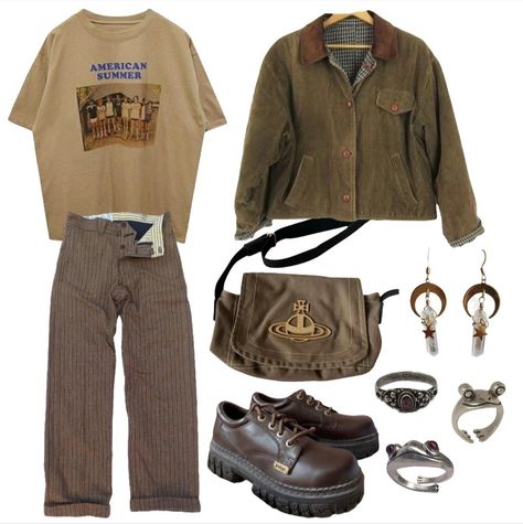 Outfits I’ll Wear When Im, Emmiol Outfits Men, Rings Goblincore, Corvidcore Outfit, Raccooncore Outfit, Paleocore Outfit, Goblincore Rings, Earth Core Aesthetic Outfits, Frog And Toad Aesthetic Outfits