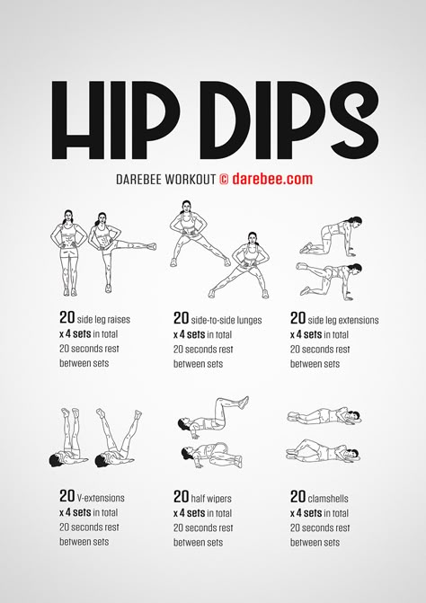 Hip Dips Workout Darebee Workout, Dip Workout, Latihan Yoga, Hips Dips, Summer Body Workouts, Trening Fitness, Body Workout Plan, Formda Kal, At Home Workout Plan