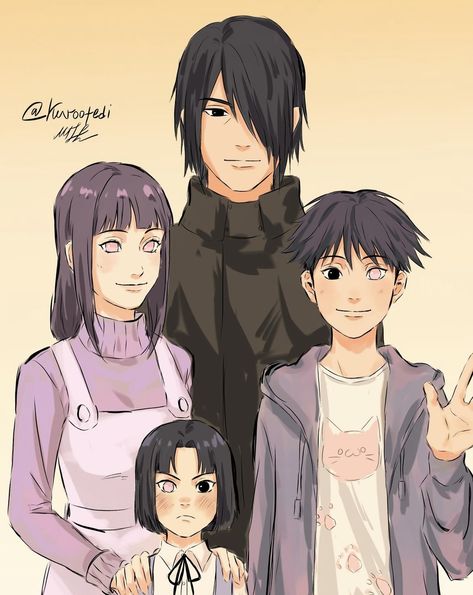 Sasuke Daughter, Sasuke Sister Oc, Sasuke Twin Sister, Sasuhina Family, Pregnant Hinata, Naruto Oc, Naruto, Fan Art, Anime