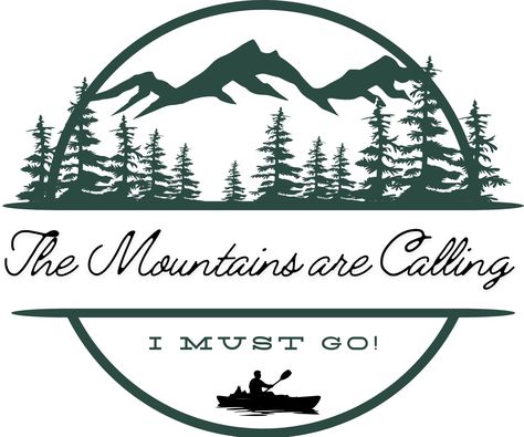 The Mountains are Calling, I Must Go - design / decal / sign / t-shirt / apparel / wall art / adventure picture. Multi functional - print for any surface, wall or canvas, print and press on any article of clothing, pillow, bag, bedding or towels; place on a mirror or window, makes for a great gift idea, home or cabin décor and more! Rustic outback wild mountain adventure scene for any hiker, camper, hunter, man, woman or child. Unique custom made design. Fall Scrapbook Layouts, Adventure Picture, Art Adventure, Mountain Adventure, Pillow Bag, Mountains Are Calling, The Mountains Are Calling, Design Sticker, Make Design